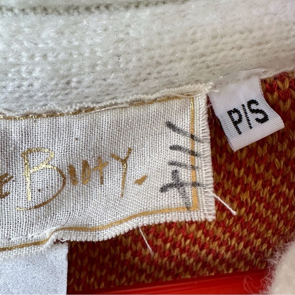 Jen’s Pirate Booty Freedom Star Cardigan Rust Yellow Reversible Holiday Sweater - Picture 10 of 15